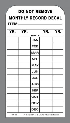 Monthly Record Decal