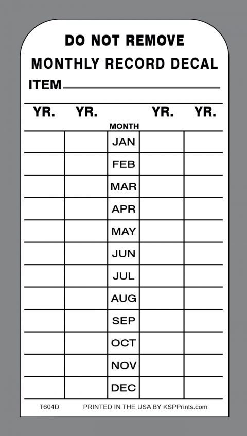 Monthly Record Decal