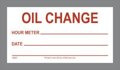 adhesive-backed OIL CHANGE label