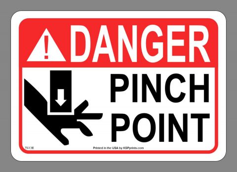 Danger Pinch Point Stickers