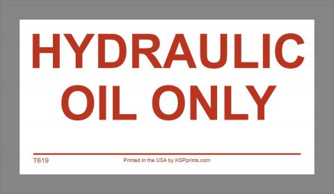 Hydraulic Oil Stickers