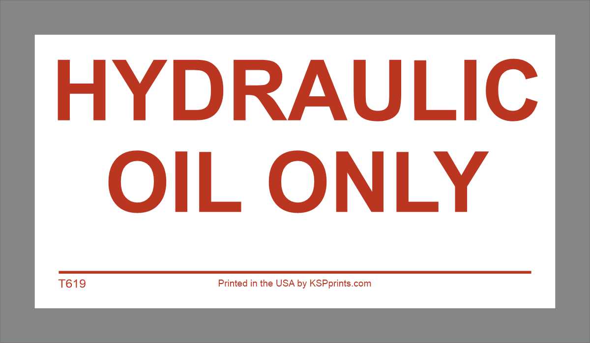 10 X QTY 55 X 25 MM HYDRAULIC OIL PRINTED STICKER RED AND WHITE 