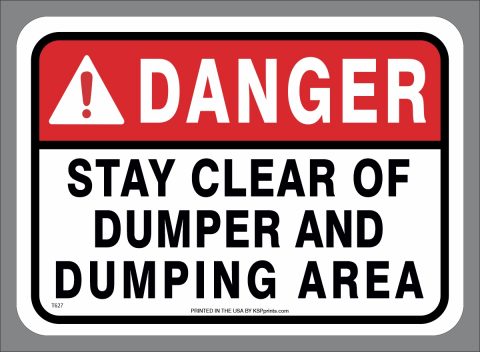 DANGER Stay Clear of Dumper Area - Equipment Safety Stickers