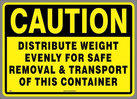 Distribute Weight Container Sticker