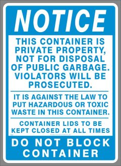 This multi-message NOTICE label gets the messages across.