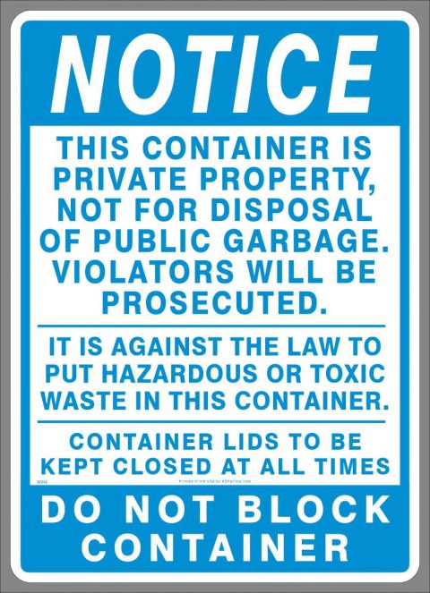 This multi-message NOTICE label gets the messages across.