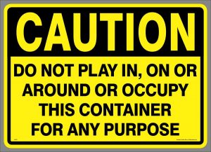 Large Caution Play Waste Management Sticker