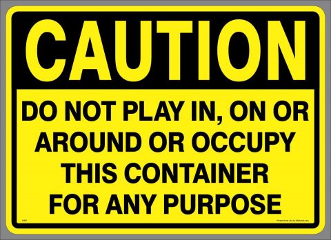 Large Caution Play Sticker