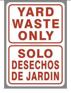 Bilingual Yard Waste Only Sticker
