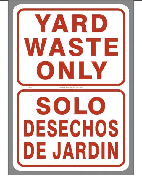 Bilingual Yard Waste Only Sticker