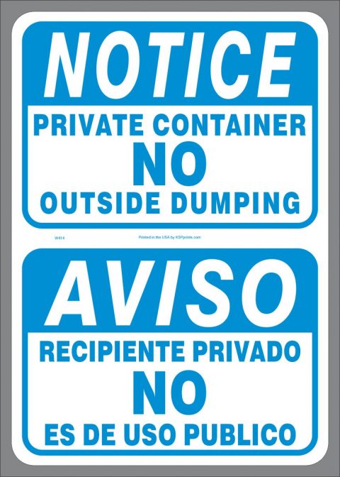 Bilingual Private Container Sticker(English/Spanish)
