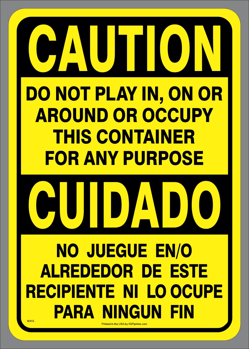 Bilingual Do Not Occupy Decal - OSHA Container Safety