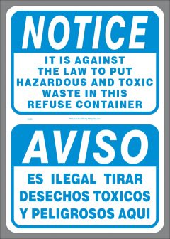 No Hazardous or Toxic Waste decal