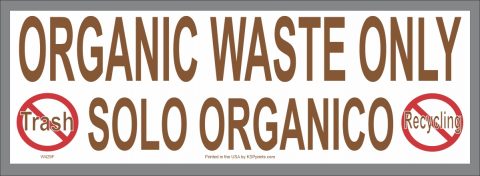 Bilingual Organic Waste Only Sticker