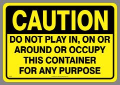 Large Waste Do Not Play or Occupy Dumpster Sticker