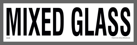 Mixed Glass Recycling Stickers