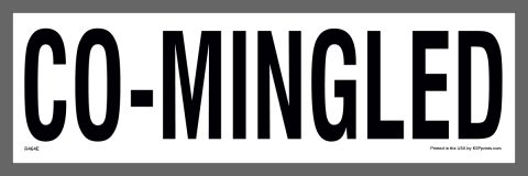 Commingled Waste Streams container label