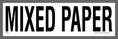 Mixed Paper Recycling Sticker