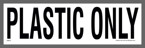 PLASTIC WASTE ONLY STICKER
