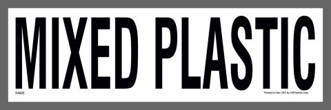 Mixed Plastic Recycling Sticker