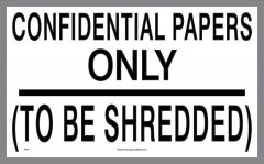 Confidential Papers and document shredding decal