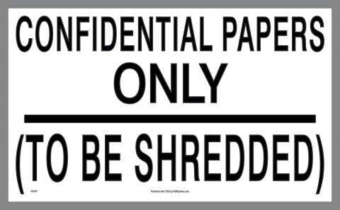 Confidential Papers and document shredding decal