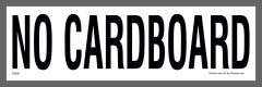 No Cardboard waste management sticker