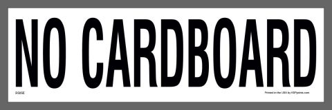 No Cardboard waste management sticker