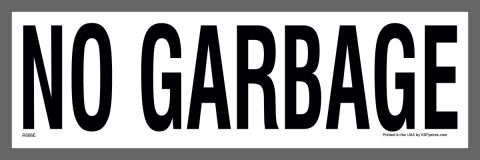 No Garbage Decal