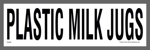 Plastic Milk Jugs Sticker