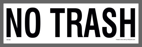 No Trash Stickers