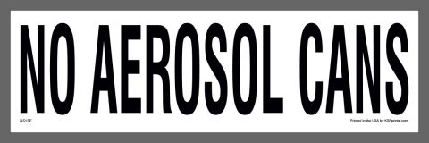 No Aerosol Cans Sticker