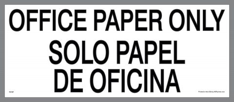 Bilingual Sticker for Office Paper Bin