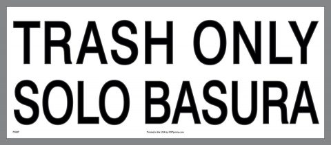 Bilingual Trash Stickers