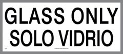 Bilingual Glass Only Container Sticker