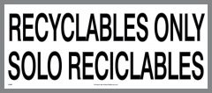 bilingual recyclables only sticker