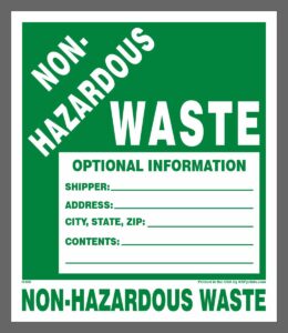 Non Hazardous Waste Label