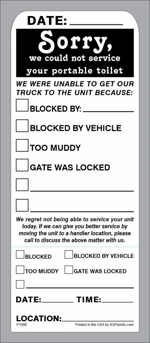 Restroom Service Sticker