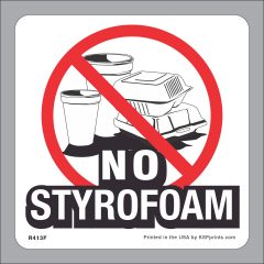 No Styrofoam Accepted Sticker