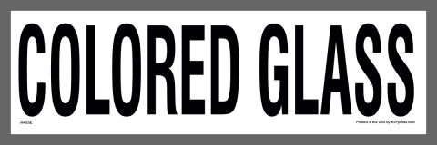 Colored Glass Recycling Sticker