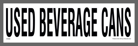 Sticker for Used Beverage Cans