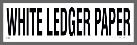 White Ledger Paper Recycling Sticker