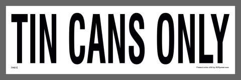 Tin Can Recycling Sticker