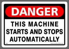 Machine Starts and Stops Sticker