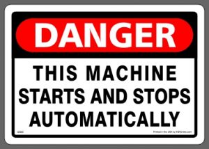 Machine Starts and Stops Sticker