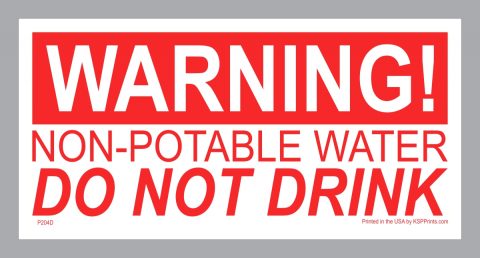 Do Not Drink Stickers - Non-Potable Water