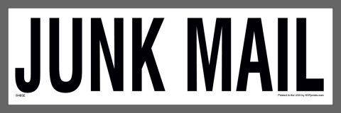 R485E 3 x 10 JUNK MAIL recycling decal