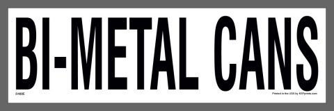 R488E 3 x 10 BI-METAL CANS recycling sticker