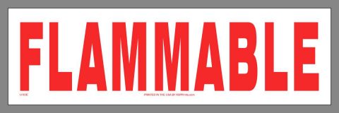 Flammable sticker