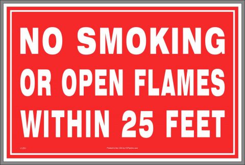 No Open Flames Sign